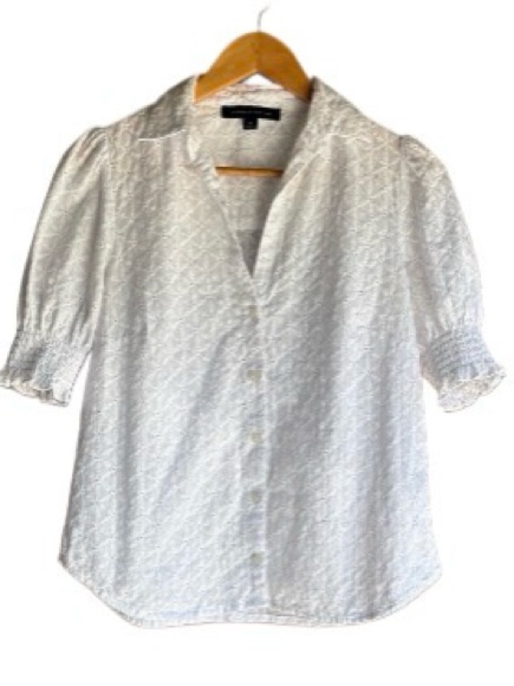 Tommy Hilfiger White cotton Textured eyelet Blouse